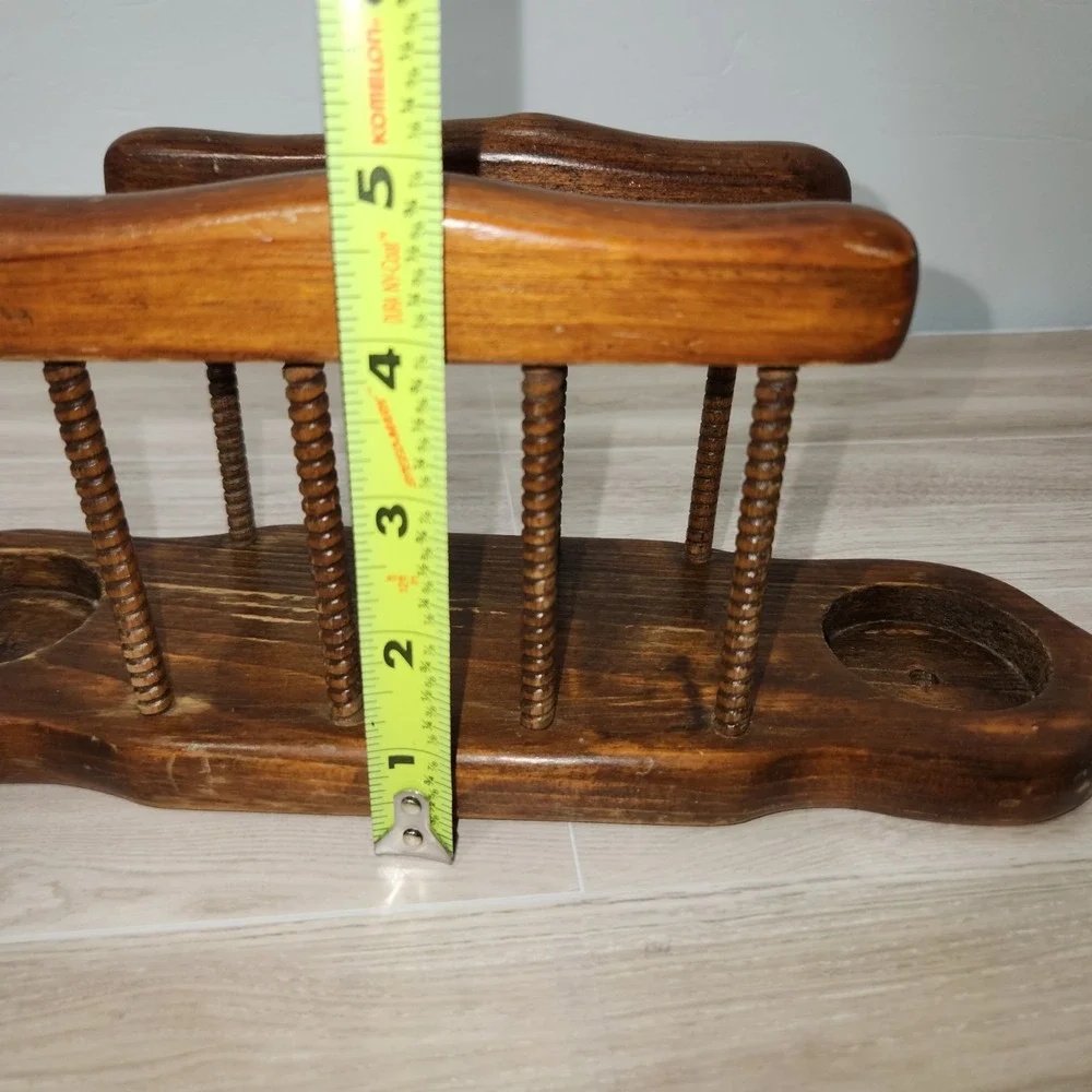 MCM Vintage Wooden Slatted Napkin Holder‎ With S&P Slots